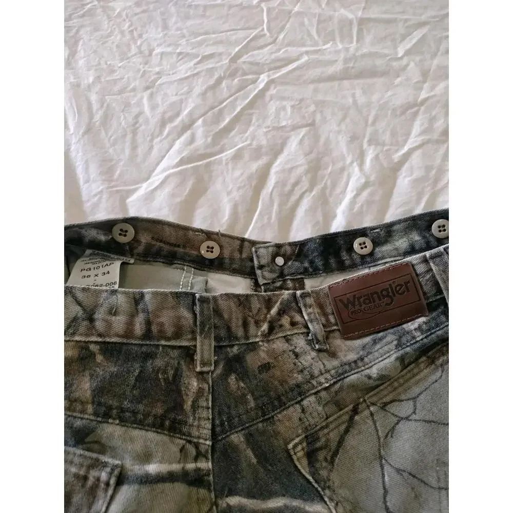 VTG Wrangler ProGear Realtree Camo Pants 36x32 Gorpcore Double Knee Brushguard‎